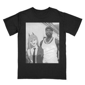 50 Cent Power Chainsaw Man Anime Rapper Crossover Graphic Gift Unisex T-Shirt 05